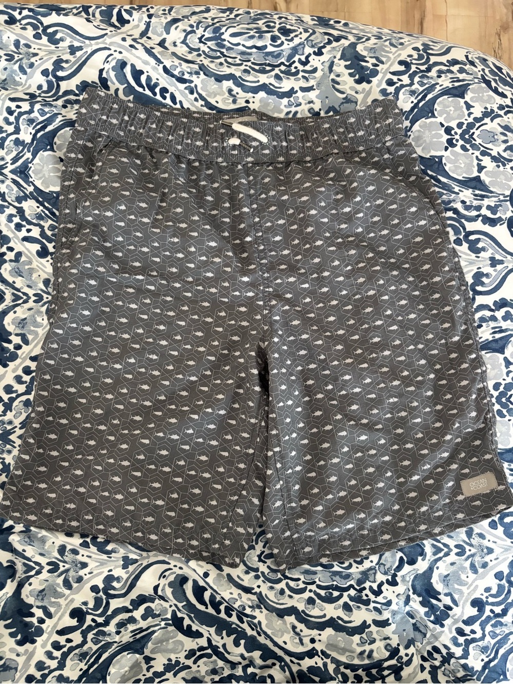 Kids' Gray Patterned Drawstring Shorts